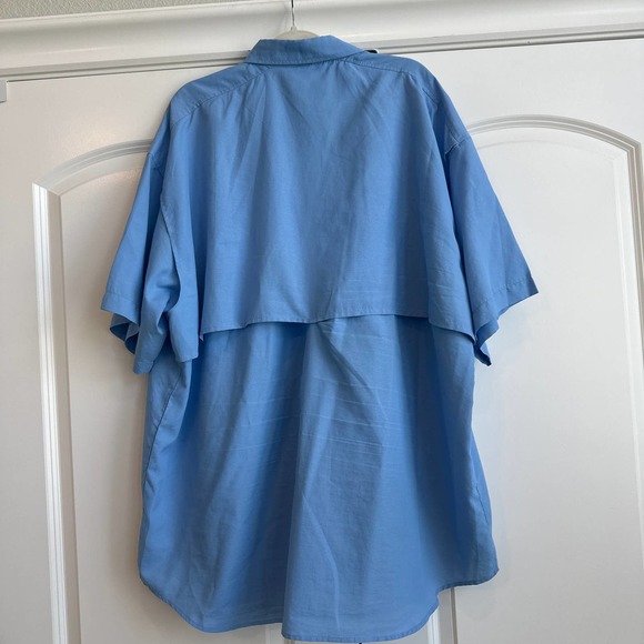 Columbia 2XL Ocean Blue Short Sleeves Button Down Fishing Shirt - Picture 5 of 6